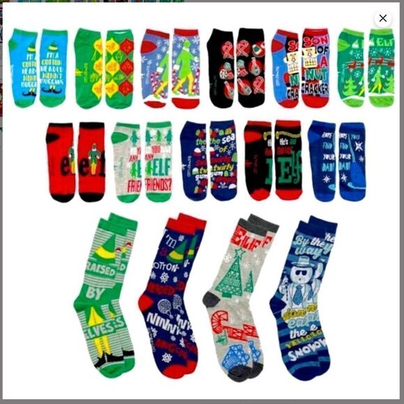 NWT Men’s Elf 15 Days of Socks Advent Calendar - Picture 3 of 4